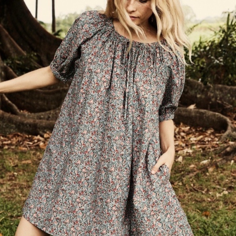 NWT Doen Chestnut Dress White Petit Jardin
